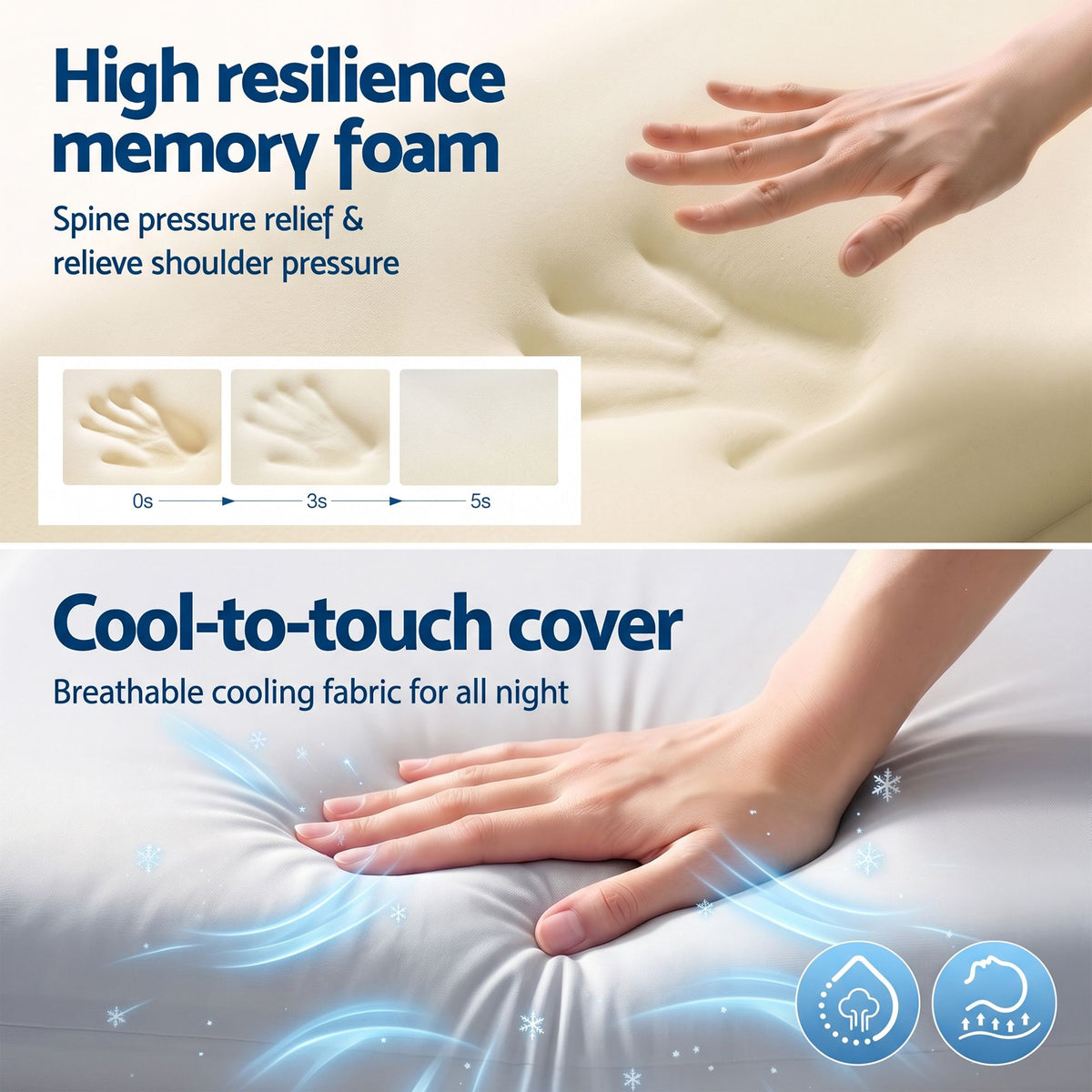 RoomSense Queen 34cm Gel Cooling Tencel Mattress Bundle with 2 Pillows