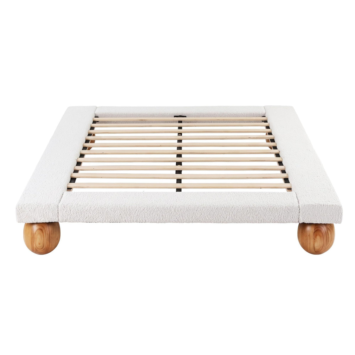 RoomSense Queen 26cm Firm Mattress Bundle with Beige Boucle Bed Frame