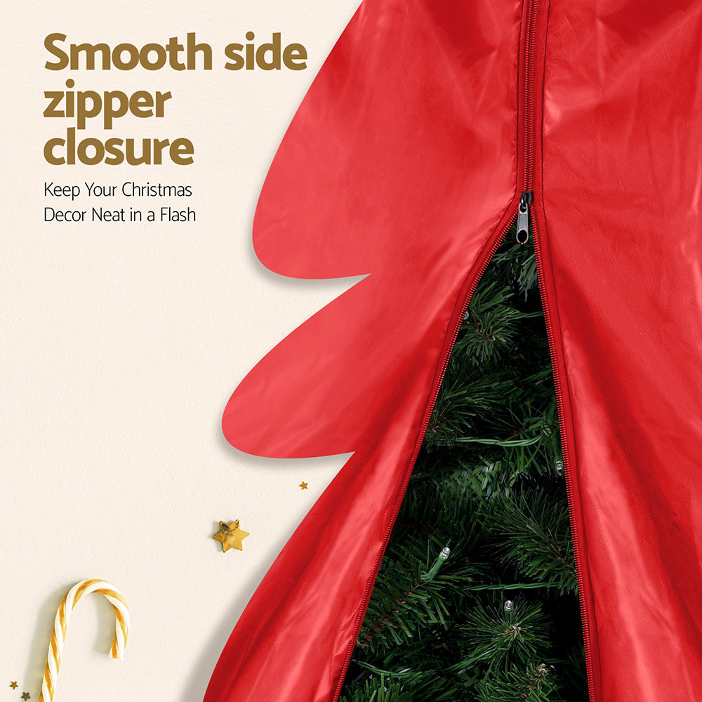 Jingle Jollys Christmas Tree Storage Bag Fits Up to 8ft Tree Xmas Bag Zipper Red
