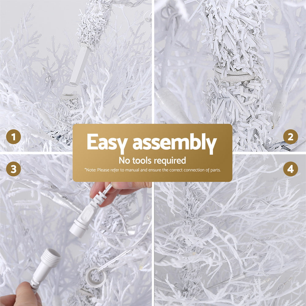 Jingle Jollys 1.8M LED Christmas Tree 8 Modes Adjustable Multi Color Light Snowy