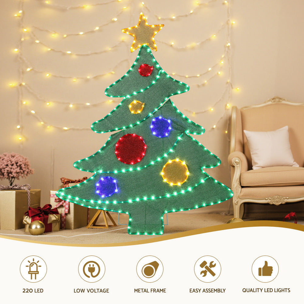 Jingle Jollys Christmas Lights 150cm Motif 220 LED Rope Light Outdoor Decoration