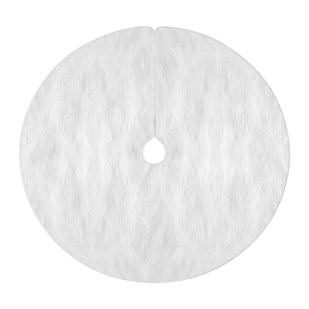 Jingle Jollys Christmas Tree Skirt 90cm Plush Xmas Fluffy Ornaments Decor White