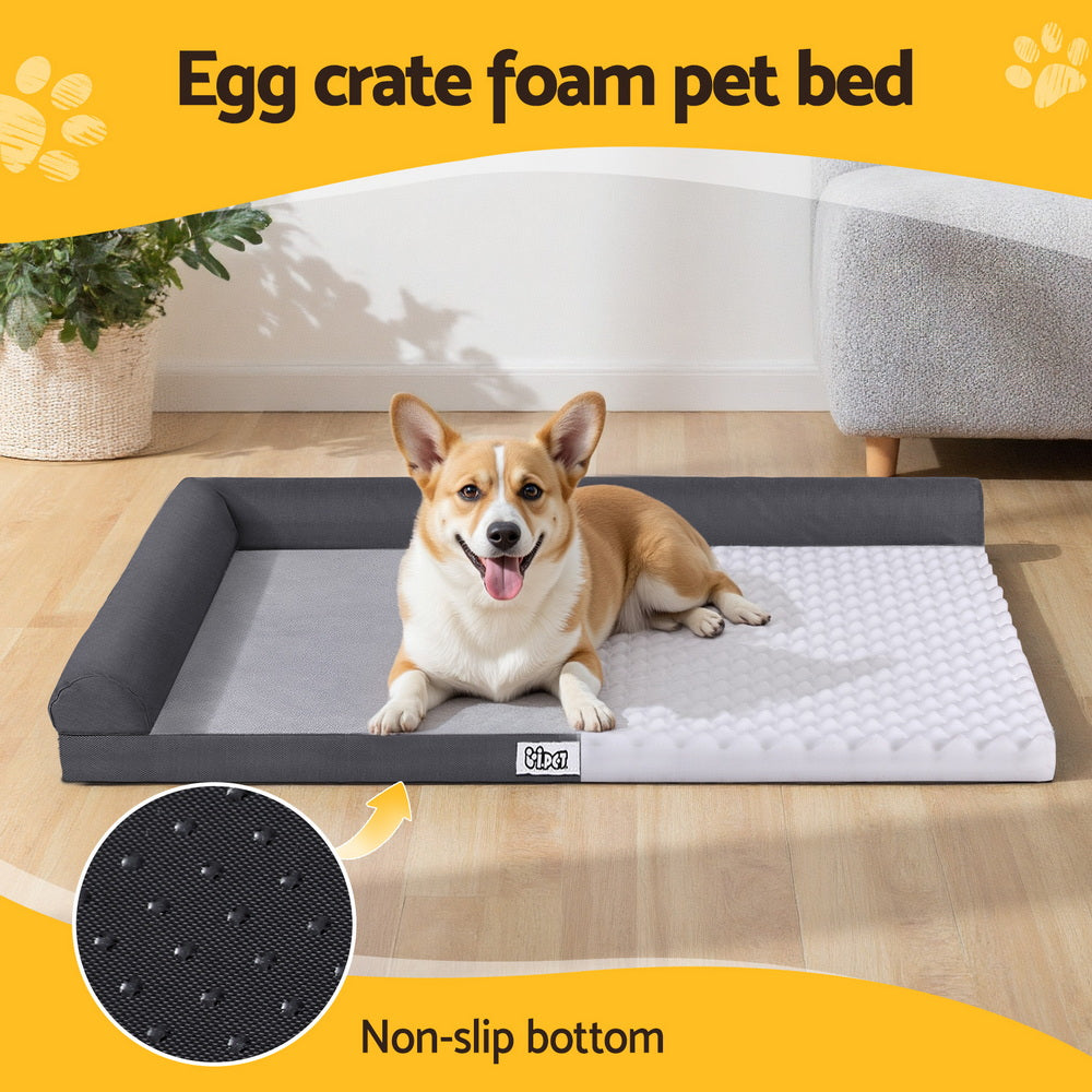 i.Pet Pet Bed Plush Soft Cushion Egg Crate Large Sofa Platform Removable Washable