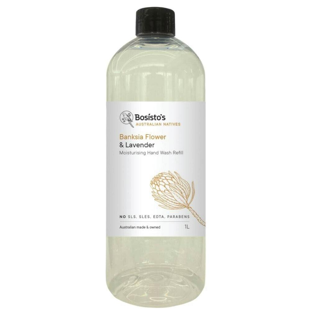 1L Hand Wash Refill Banksia Lavender Bosisto's Moisturising Soap Free Liquid Gel