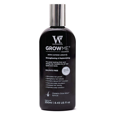 Watermans Grow Me Hair Growth Shampoo 250ml DHT Blocking Biotin Argan Anti Loss