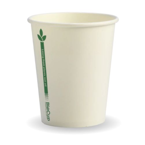 100 Cups + 100 Lids Disposable Biocup Coffee 280Ml/350Ml Bulk Paper Takeaway