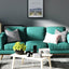 3 Seater Sofa Teal Fabric Lounge Set for Living Room Couch with Wooden Frame