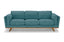 3 Seater Sofa Teal Fabric Lounge Set for Living Room Couch with Wooden Frame