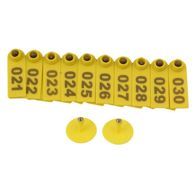 1-100 Cattle Number Ear Tag 5x2cm Set - Yellow Small Pig Sheep Livestock Label