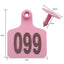 1-100 Cattle Number Ear Tags 5x4cm Set - Small Pink Pig Goat Livestock Label