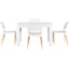 1 Artiss Dining Table and 4 Chairs Set White Wood