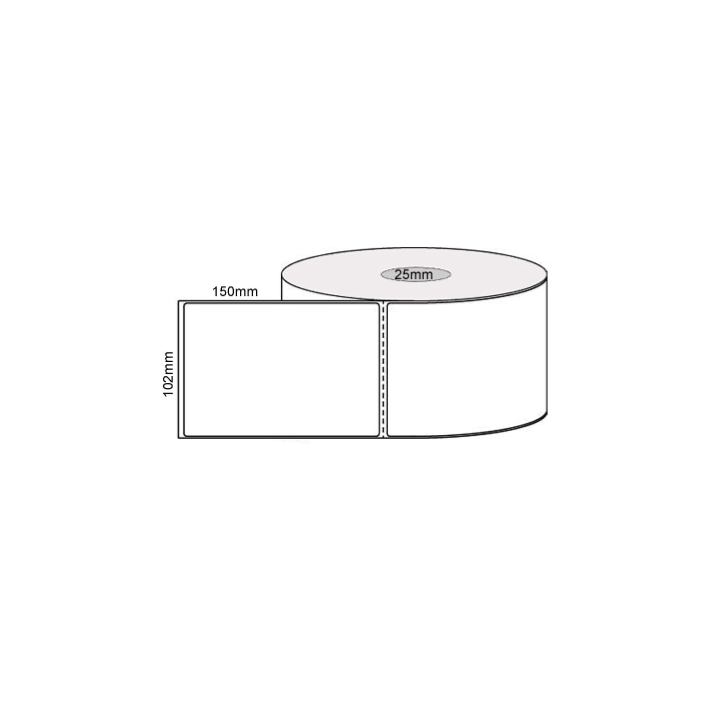 1 Roll x 400 Label Stickers 102x150mm - Direct Thermal White Shipping Labels