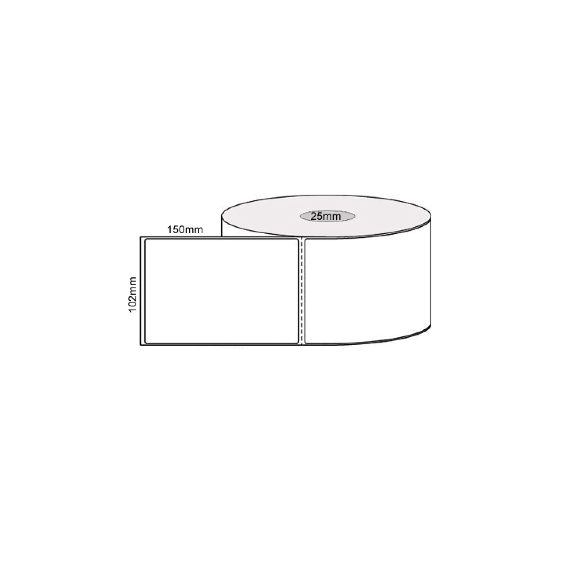 1 Roll x 400 Label Stickers 102x150mm - Direct Thermal White Shipping Labels