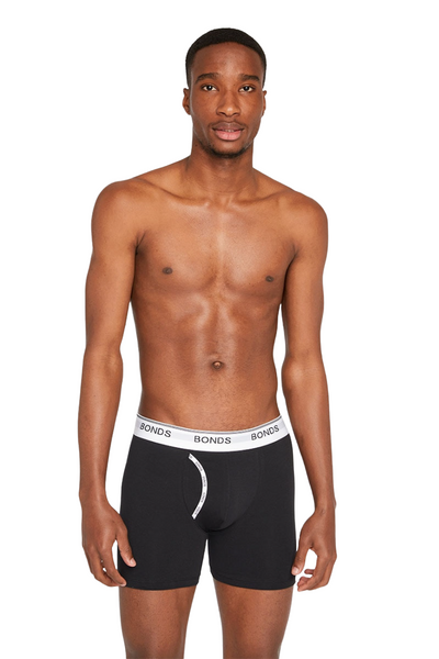 1 x Bonds Mens Guyfront Mid Trunk Underwear Undies Black
