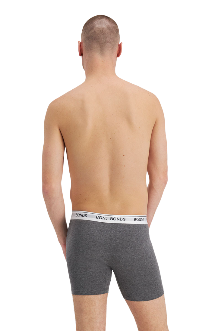 1 x Bonds Mens Guyfront Mid Trunks Underwear Undies Charcoal Marle