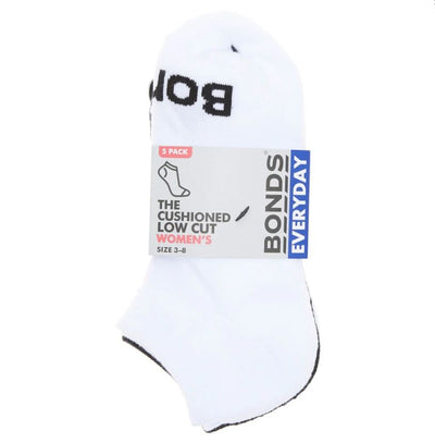 10 Pairs X Womens Bonds Everyday Cushioned Low Cut Socks White/Grey/Black