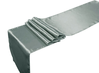 10 Table Runners Satin Wedding Event Runner Sash Cover Chair Silver