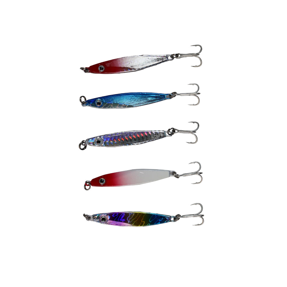 10 x 21G Fishing Lures Metal Slice Micro Jig Bait Spoon Tackle Salmon Mackerel
