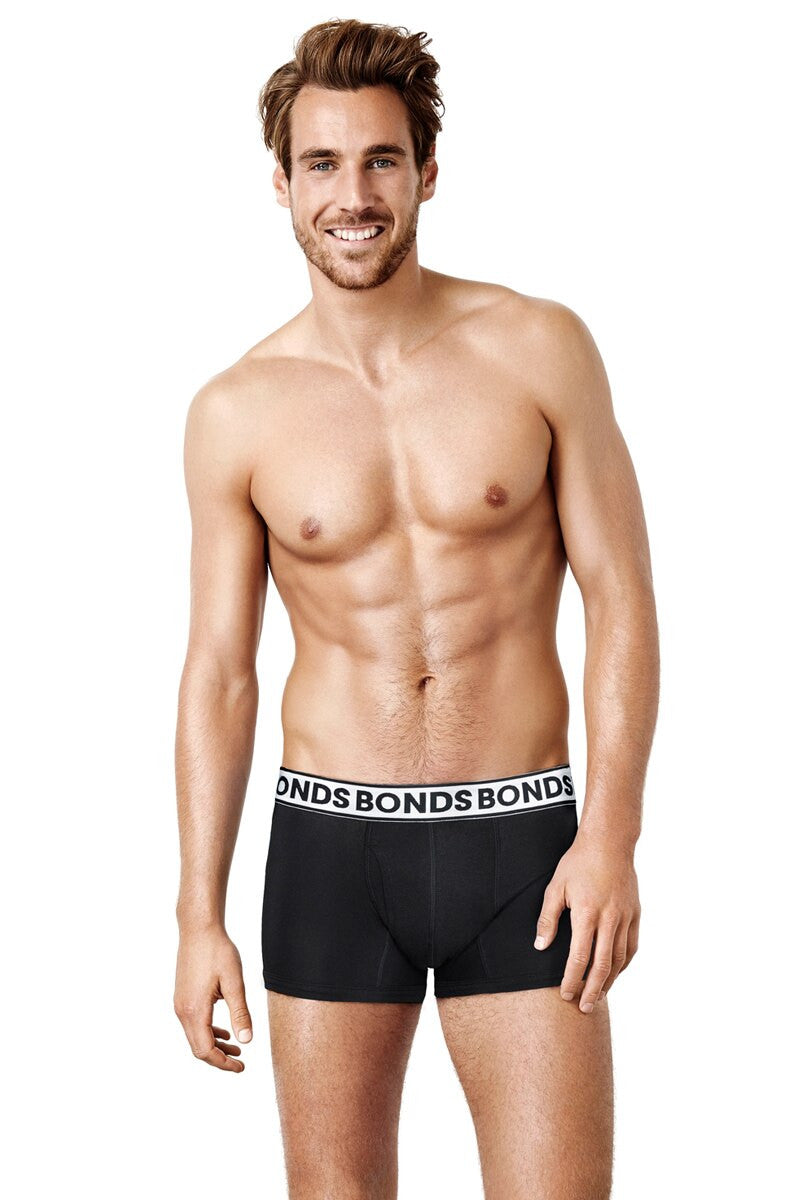 10 x Bonds Fit Trunks Mens Underwear Black W60