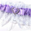 10 x Bridal Garter Wedding Lace Satin Crystal Heart Leg Band Diamante
