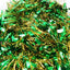 10 x Christmas Tinsel Thick 2-Tone Xmas Garland Tree Decorations - Green/Gold