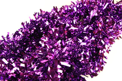 10 x Christmas Tinsel Thick Xmas Garland Tree Decorations - Purple