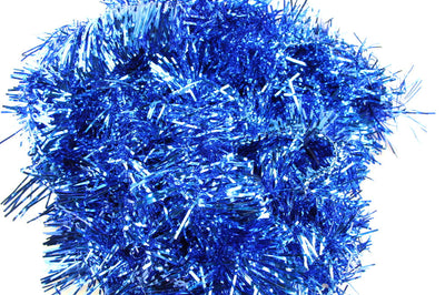 10 x Christmas Tinsel Thin Xmas Garland Tree Decorations - Royal Blue