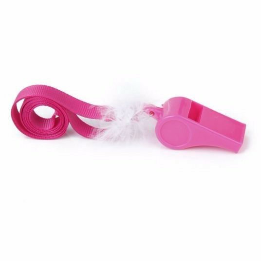 10 x Hot Pink Whistles Whistle Sports Cheerleader Hens Night Pink Games Party
