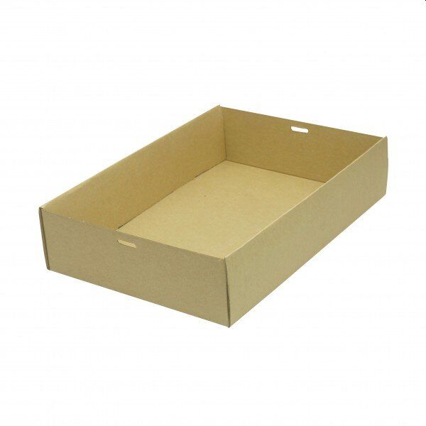 10 x Large Brown Kraft Disposable Catering Grazing Boxes Trays With Lids