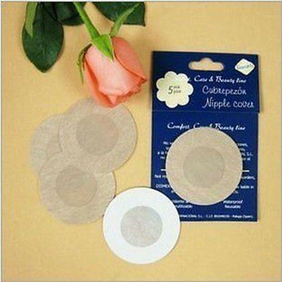 10 x Lifts + 10 Nipple Cover Womens Instant Breast Lift Adhesive Bra Tape- Round