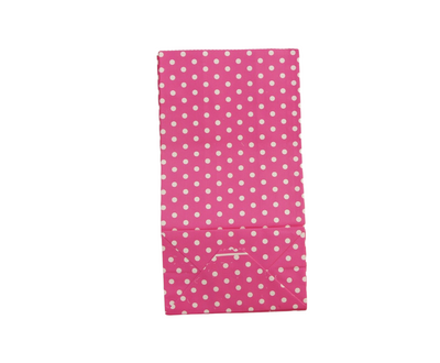 10 x Paper Lolly Bags Large 23Cms Wedding Birthday Gift Polka Dots Hot Pink