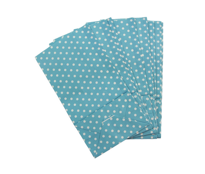 10 x Paper Lolly Bags Large 23Cms Wedding Birthday Gift Polka Dots Light Blue
