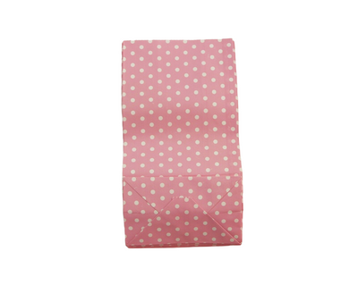 10 x Paper Lolly Bags Large 23Cms Wedding Birthday Gift Polka Dots Light Pink