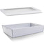 10 x White Disposable Catering Grazing Boxes Trays With Clear Frame Lids