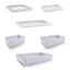 10 x White Disposable Catering Grazing Boxes Trays With Clear Frame Lids - Small