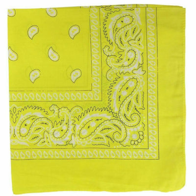10 x Yellow Paisley Bandanas Head Wrap 100% Cotton Neck Scarf Mask Bandana