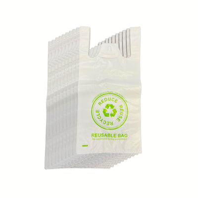 1000x Medium Reusable Plastic Singlet Shopping Bags 80% Recycled 38UM Compliant