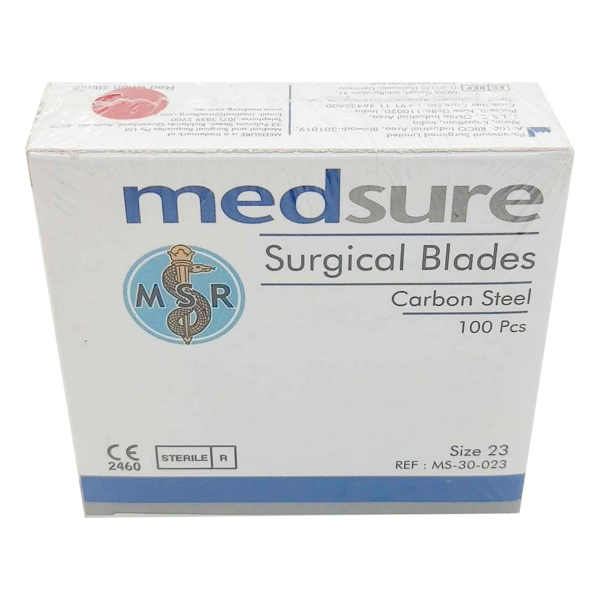 100 Surgical Scalpel Blades Size 23 Sterile Carbon Steel Disposable Sealed
