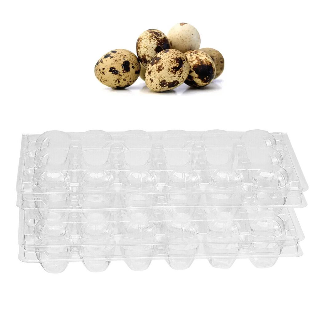 100 X Plastic Clear Quail Egg Cartons For 18 Eggs