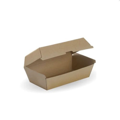 100 X Regular Kraft Brown Disposable Snack Boxes Bulk Takeaway Box