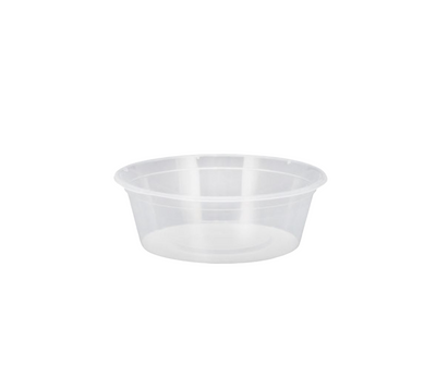 100 X Round Containers 225Ml Clear With Lids Salad Fruit Sauce Food Containers
