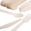 100/Pkt Wooden Cutlery Set - Disposable Biodegradable Eco Knives Forks Spoons