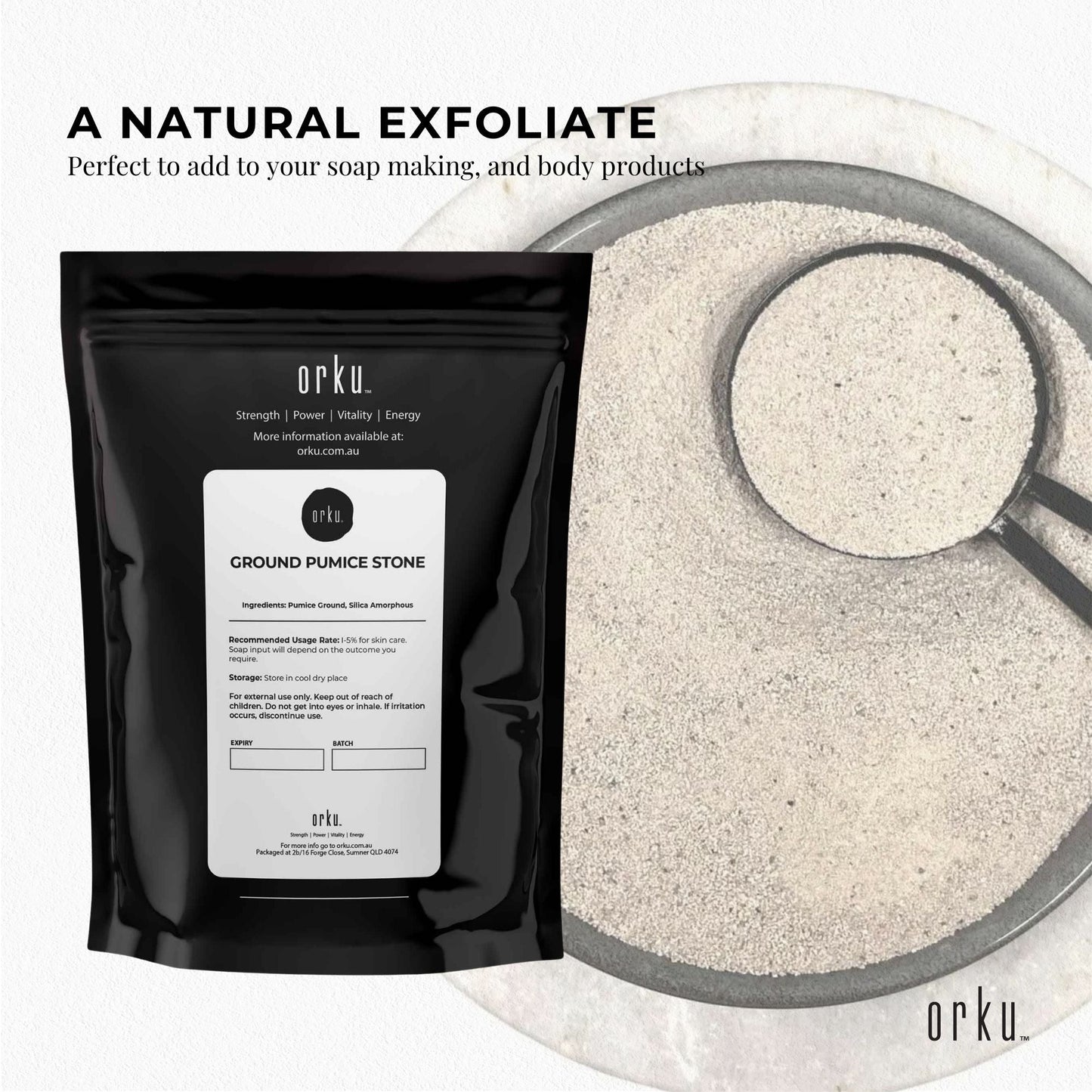 100g Ground Pumice Stone Granular Powder Eco Exfoliant Body Scrub Soap Additive