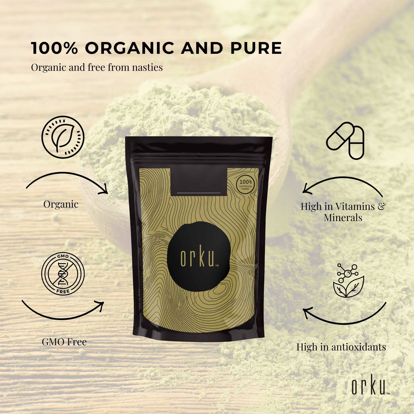 100g Organic Matcha Green Tea Powder Camellia Sinensis Leaf Supplement