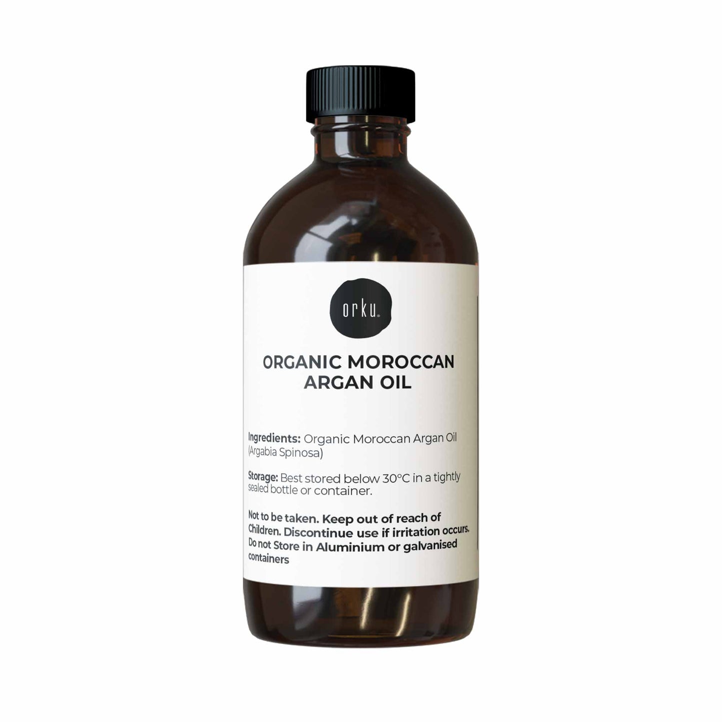 Orku 100ml Organic Moroccan Argan Oil - Pure Cold Pressed for Hair Scalp Face