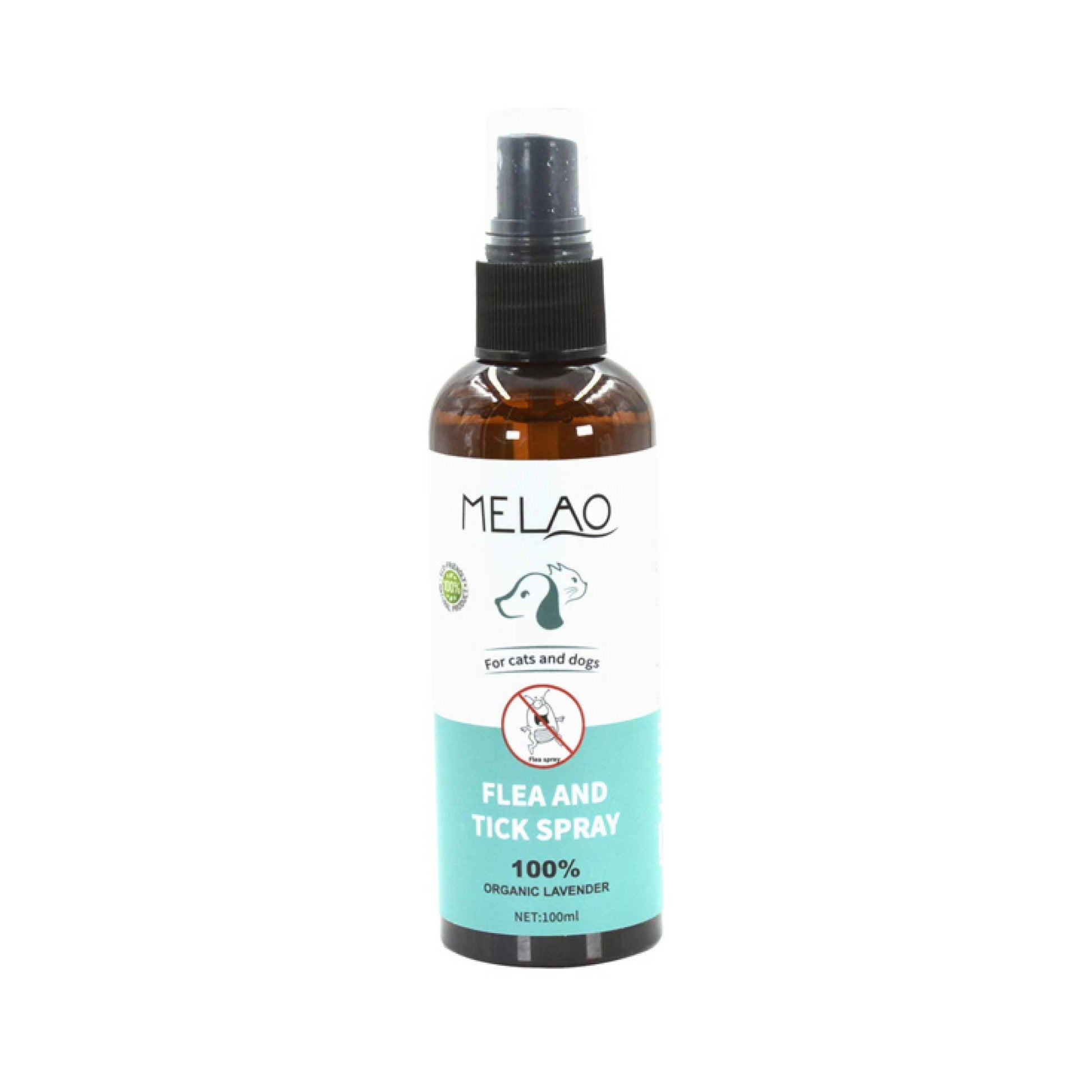 100ml Pet Flea Tick Spray - Dog or Cat Organic Natural Lavender Oil Repellent