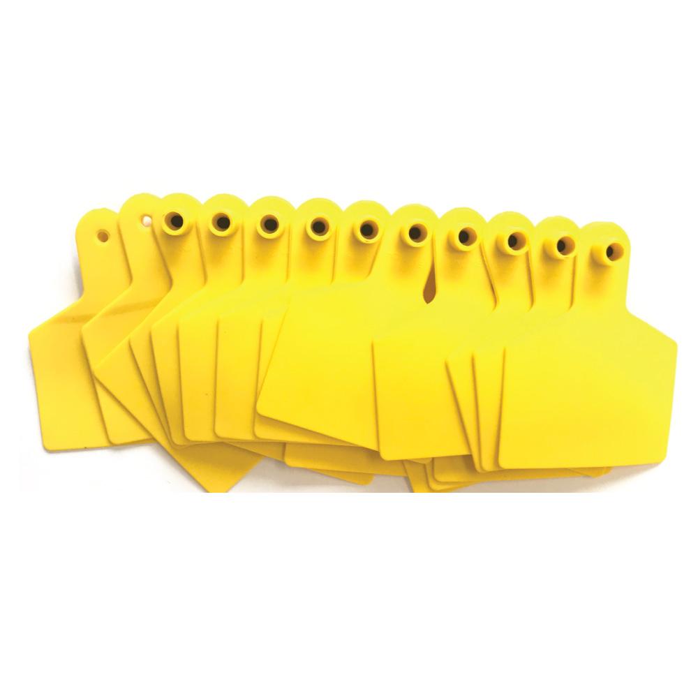 100x Cattle Ear Tags 7.5x10cm Set - XL Yellow Blank Cow Sheep Livestock Labels
