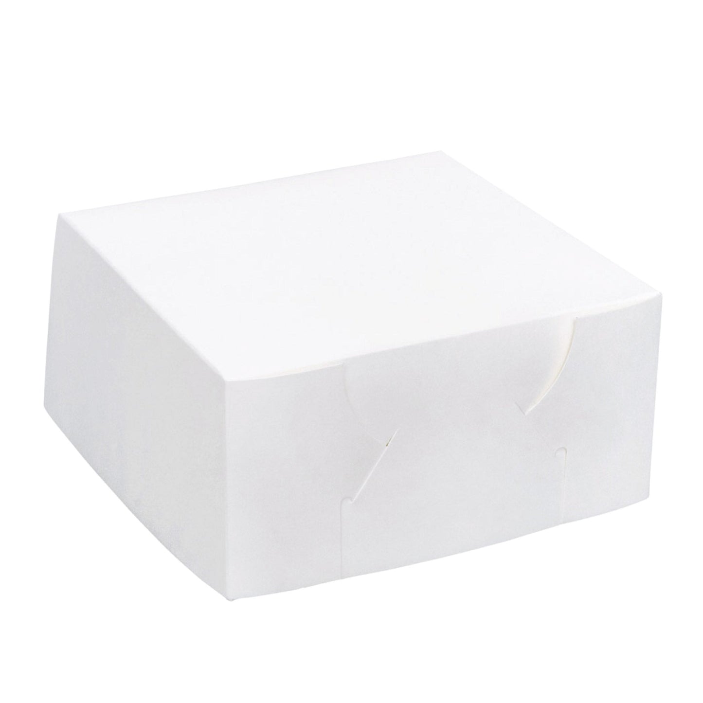 100x Takeaway Cake Box 6x6x3 Inches - Square Folding White Dessert Packaging