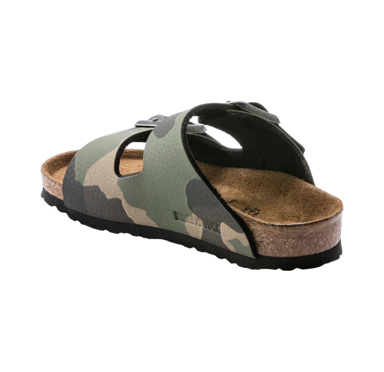 Kids Birkenstock Arizona Birko-Flor Camo Khaki Unisex Slip On Sandals