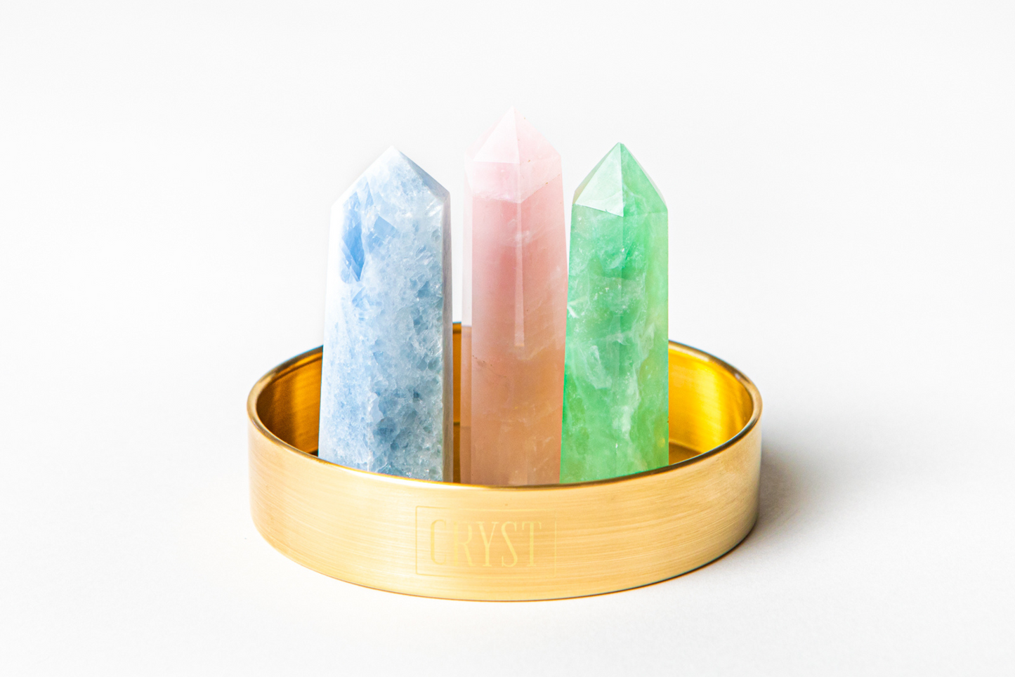 Love + Relationship Crystal Trio - Rose Quartz, Blue Calcite + Fluorite